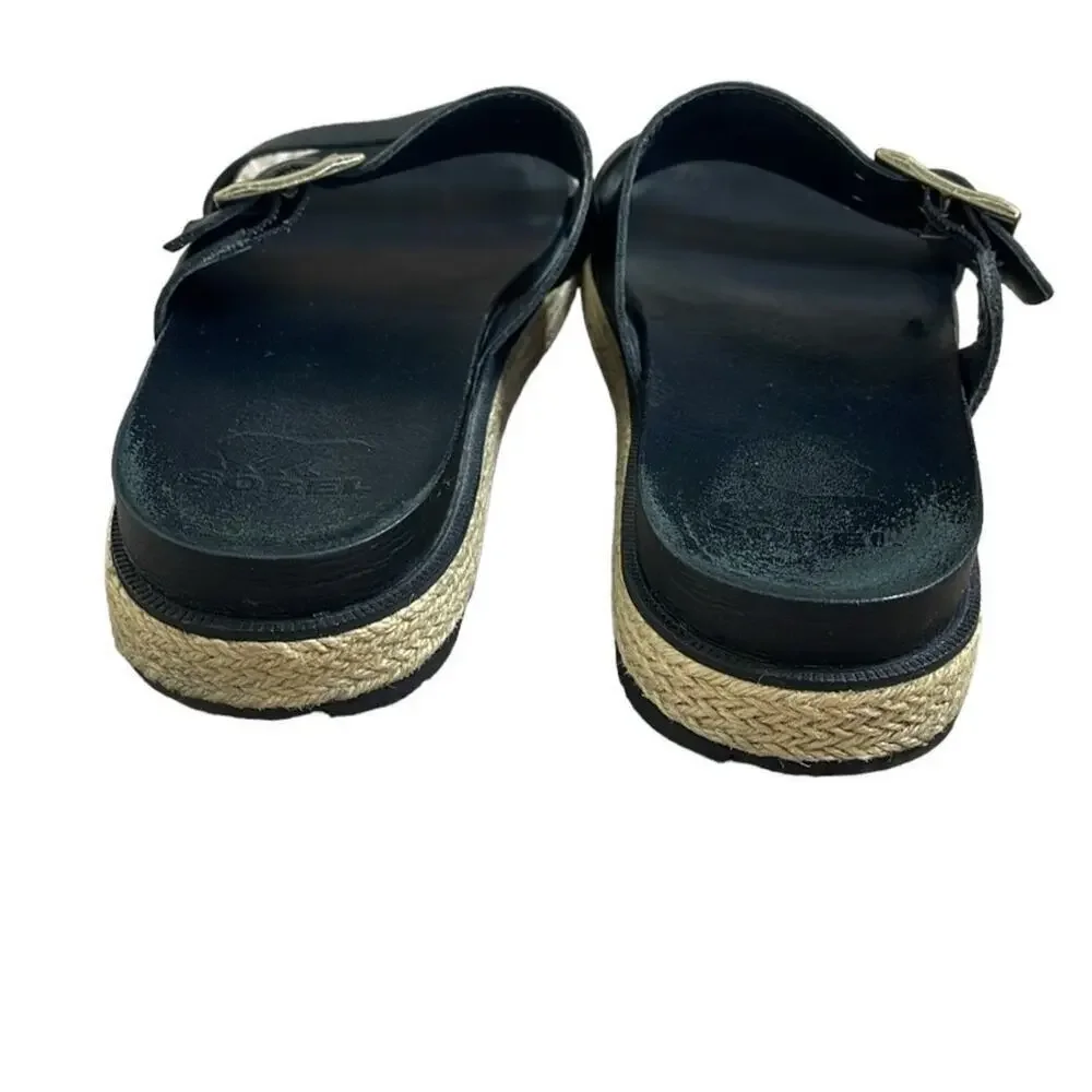 SOREL ROAMING BUCKLE SLIDE JUTE BLACK SIZE 9‎